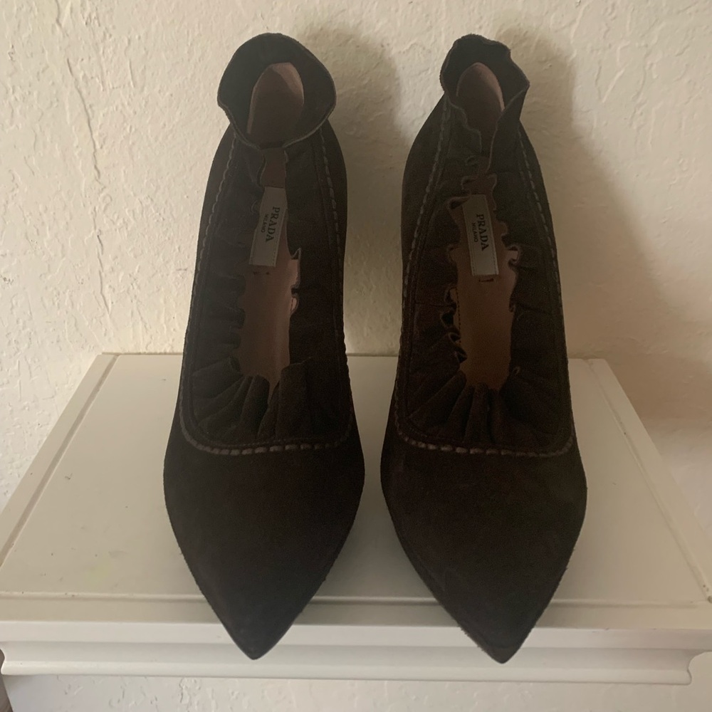 Prada  Stilettos in Chocolate Brown Suede